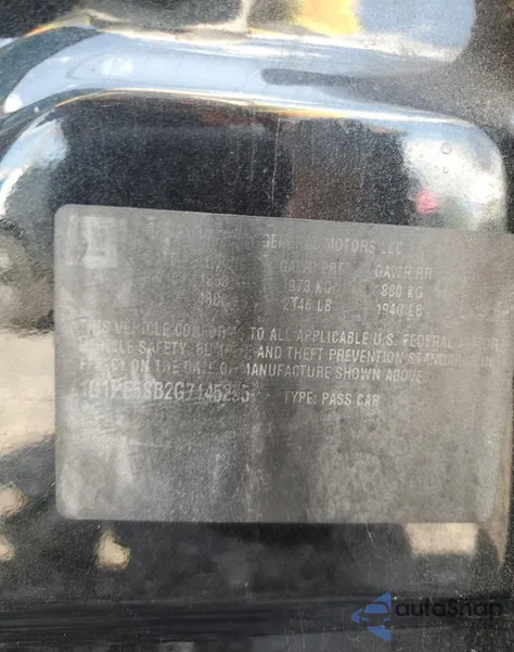 2016 Chevrolet Cruze Limited Lt из США, поврежденный, VIN 1G1PE5SB2G7145255